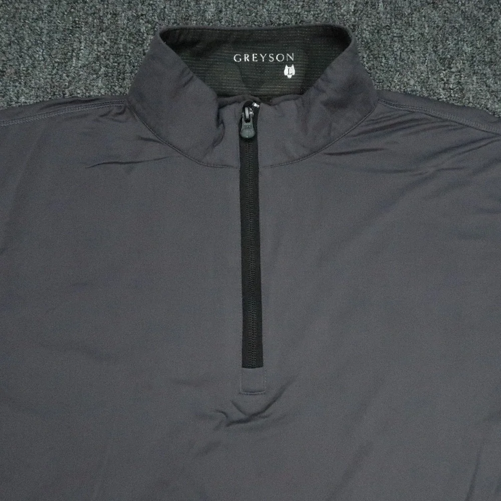 Greyson Pullover Mens Large Gray Tate Performance Quarter Zip Athletic Golf
